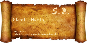 Streit Mária névjegykártya