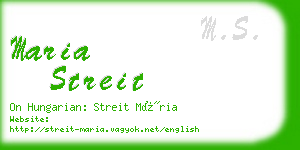 maria streit business card